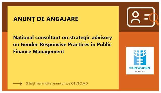 National consultant on strategic advisory on Gender-Responsive Practices in Public Finance Management