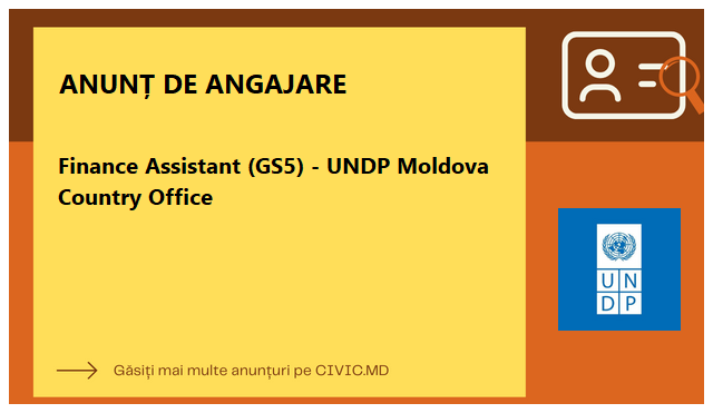 Finance Assistant (GS5) - UNDP Moldova Country Office