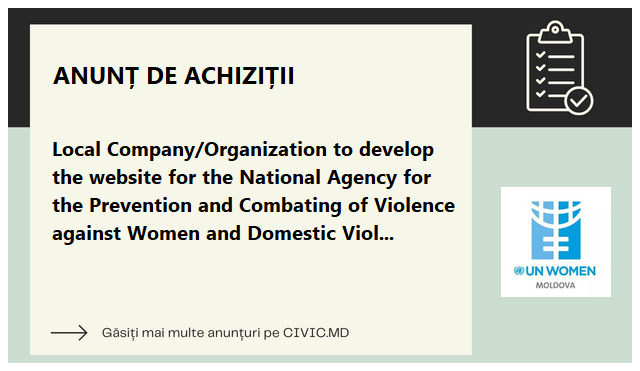 Local Company/Organization to develop the website for the National Agency for the Prevention and Combating of Violence against Women and Domestic Violence