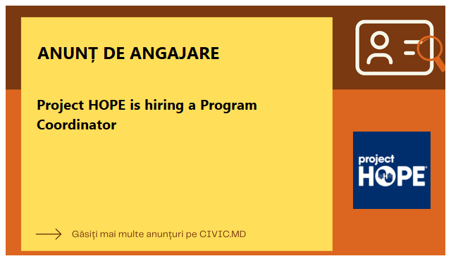 Project HOPE is hiring a Program Coordinator
