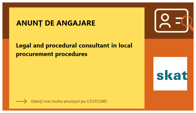 Legal and procedural consultant in local procurement procedures 