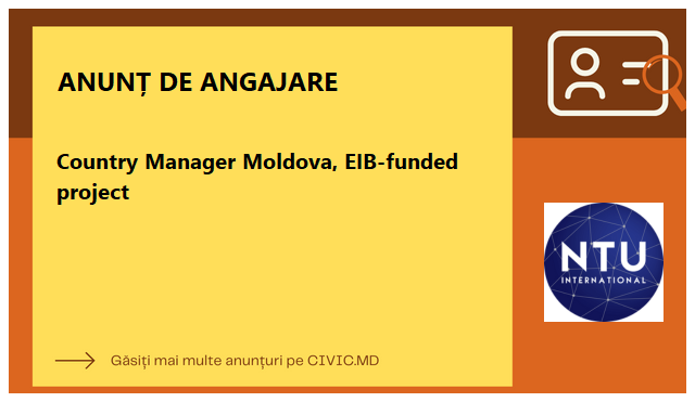 Country Manager Moldova, EIB-funded project