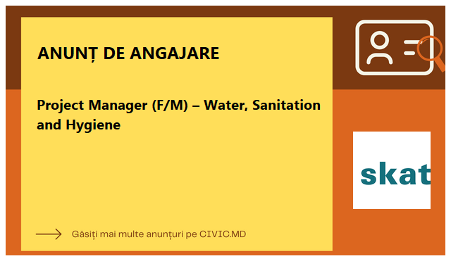 Project Manager (F/M) – Water, Sanitation and Hygiene