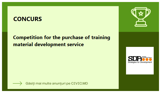 Competition for the purchase of training material development service
