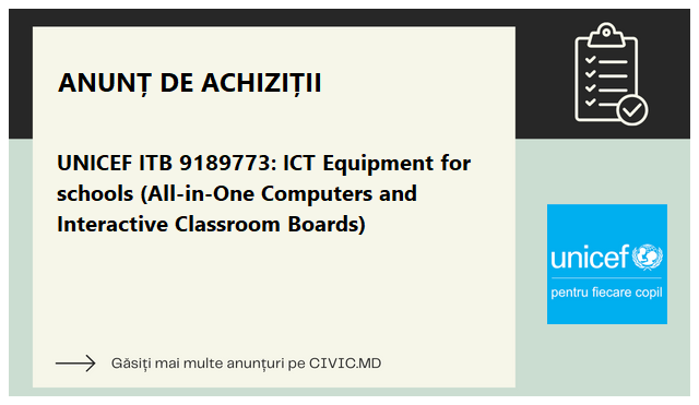 UNICEF ITB 9189773: ICT Equipment for schools (All-in-One Computers and Interactive Classroom Boards)