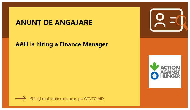 AAH is hiring a Finance Manager