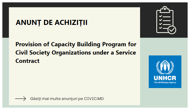 Provision of Capacity Building Program for Civil Society Organizations under a Service Contract