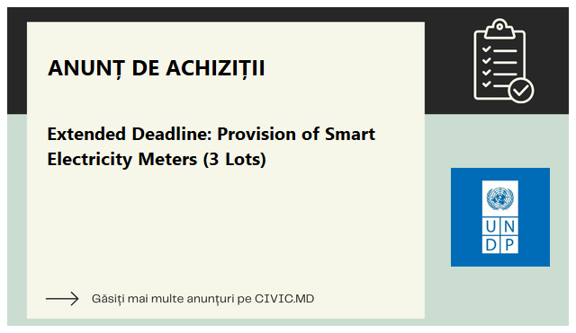 Extended Deadline: Provision of Smart Electricity Meters (3 Lots)
