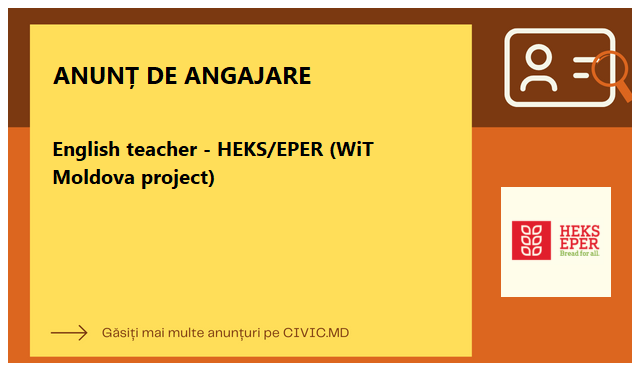 English teacher - HEKS/EPER (WiT Moldova project)
