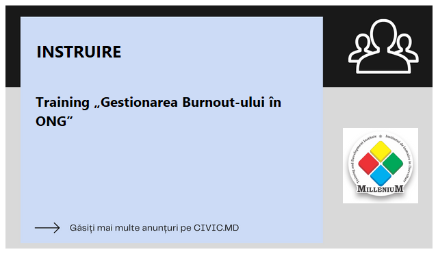 Training „Gestionarea Burnout-ului în ONG”