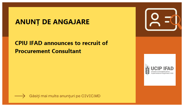  CPIU IFAD announces  to recruit of Procurement Consultant