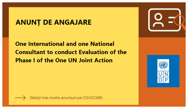 One International and one National Consultant to conduct Evaluation of the Phase I of the One UN Joint Action