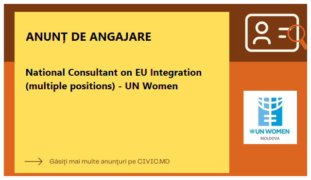 National Consultant on EU Integration (multiple positions) - UN Women