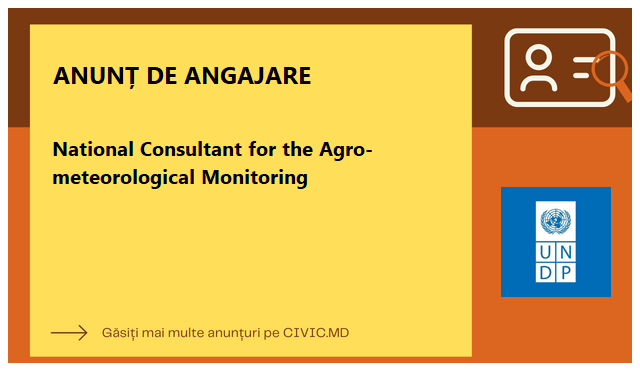 National Consultant for the Agro-meteorological Monitoring