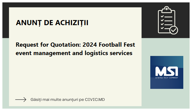 Request for Quotation: 2024 Football Fest event management and logistics services