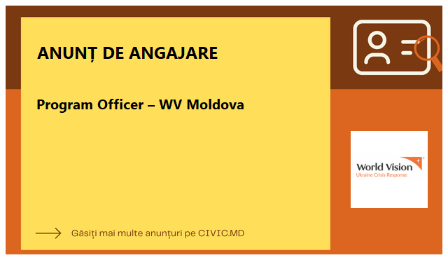 Program Officer – WV Moldova