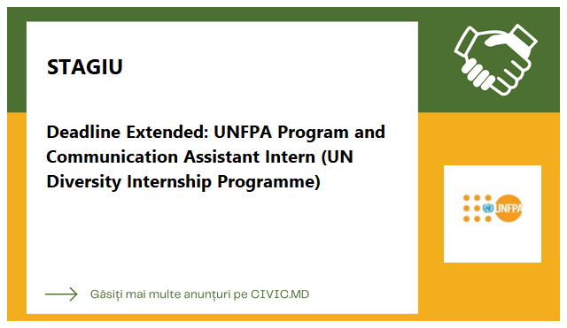 Deadline Extended: UNFPA Program and Communication Assistant Intern (UN Diversity Internship Programme)