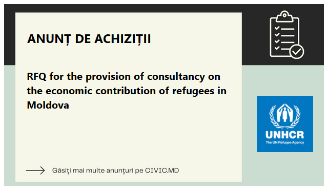  RFQ for the provision of consultancy on the economic contribution of refugees in Moldova