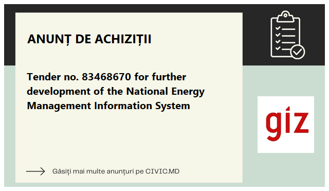 Tender no. 83468670 for further development of the National Energy Management Information System