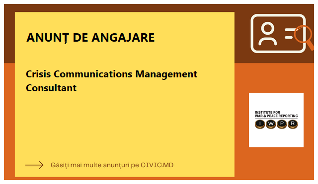 Crisis Communications Management Consultant