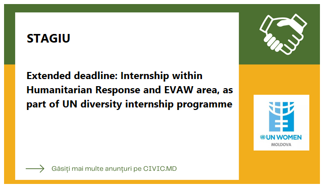 Extended deadline: Internship within Humanitarian Response and EVAW area, as part of UN diversity internship programme