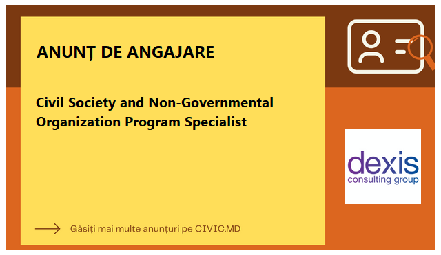 Civil Society and Non-Governmental Organization Program Specialist