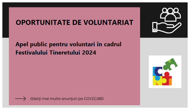 Apel public pentru voluntari în cadrul Festivalului Tineretului 2024