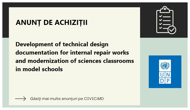 Development of technical design documentation for internal repair works and modernization of sciences classrooms in model schools