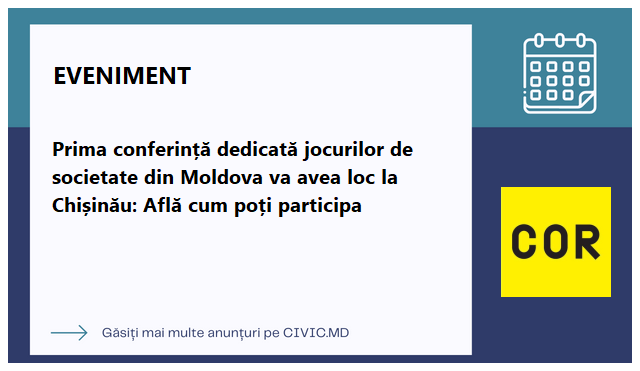 Prima conferință dedicată jocurilor de societate din Moldova va avea loc la Chișinău: Află cum poți participa