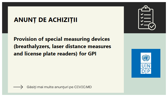 Provision of special measuring devices (breathalyzers, laser distance measures and license plate readers) for GPI  