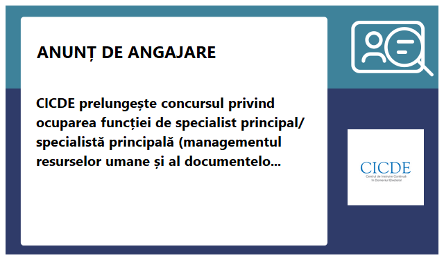 Centrul de Instruire Continuă în Domeniul Electoral (CICDE) Centrul de Instruire Continuă în Domeniul Electoral (CICDE)