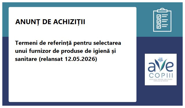 Asociaţia pentru Abilitarea Copilului şi Familiei AVE Copiii Asociaţia pentru Abilitarea Copilului şi Familiei AVE Copiii