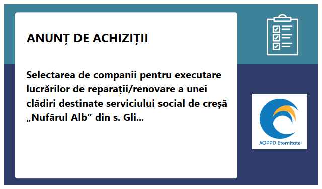 A.O. Asociația părinților persoanelor cu dizabilități ”Eternitate”