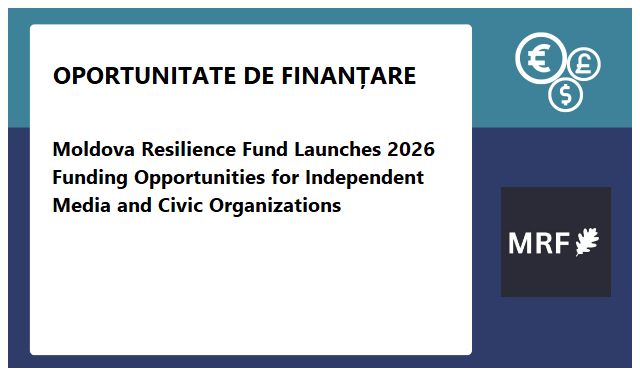The Moldova Resilience Fund The Moldova Resilience Fund