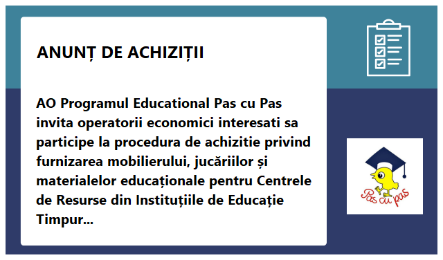 Programul Educațional Pas cu Pas Programul Educațional Pas cu Pas