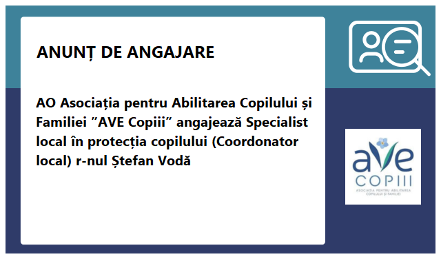 Asociaţia pentru Abilitarea Copilului şi Familiei AVE Copiii Asociaţia pentru Abilitarea Copilului şi Familiei AVE Copiii