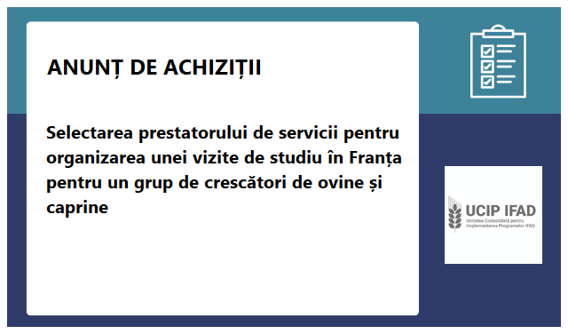 Unitatea Consolidata pentru Implementarea Proiectelor Fondului International pentru Dezvoltarea Agricola (UCIP-IFAD) Unitatea Consolidata pentru Implementarea Proiectelor Fondului International pentru Dezvoltarea Agricola (UCIP-IFAD)