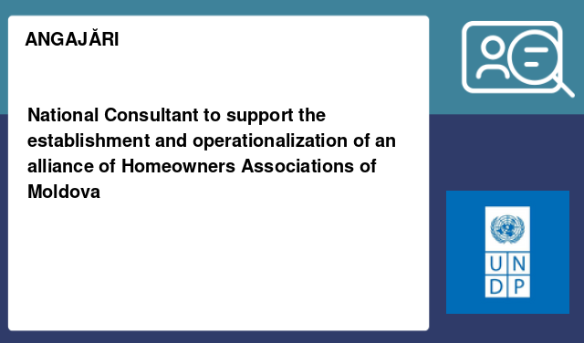 National Consultant to support the establishment and operationalization of an alliance of  Homeowners Associations of Moldova