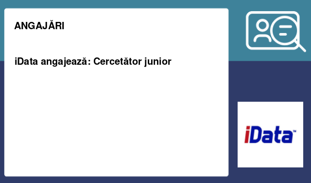 iData angajează: Cercetător junior