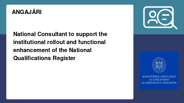 National Consultant to support the institutional rollout and functional enhancement of the National Qualifications Register