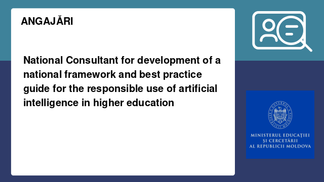 National Consultant for development of a national framework and best practice guide for the responsible use of artificial intelligence in higher education