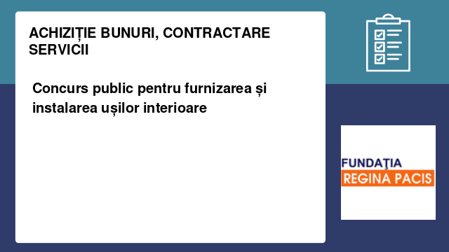 Concurs public pentru furnizarea și instalarea ușilor interioare