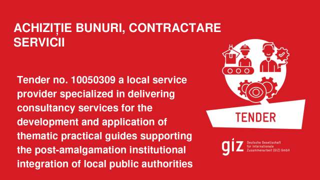 Tender no. 10050309 a local service provider specialized in delivering consultancy services for the development and application of thematic practical guides supporting the post-amalgamation institutional integration of local public authorities