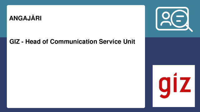 GIZ - Head of Communication Service Unit