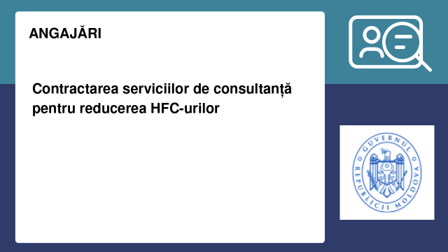 Contractarea serviciilor de consultanță pentru reducerea HFC-urilor