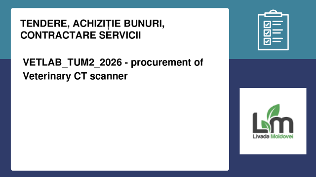 VETLAB_TUM2_2026 - procurement of Veterinary CT scanner