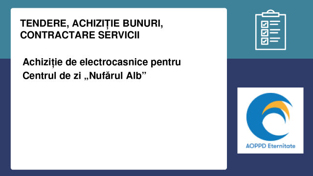 Achiziție de electrocasnice pentru Centrul de zi „Nufărul Alb”
