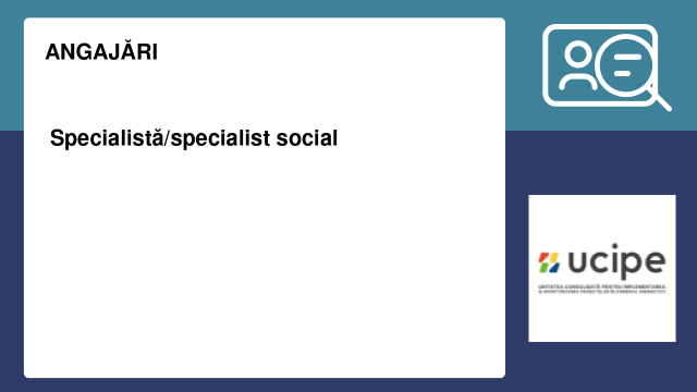Specialistă/specialist social