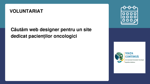 Căutăm web designer pentru un site dedicat pacienților oncologici