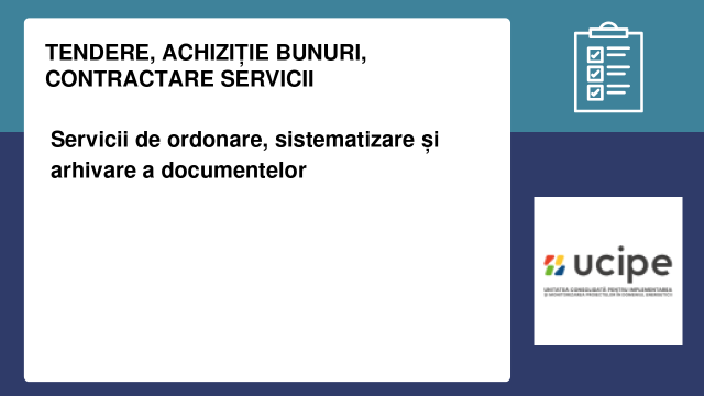Servicii de ordonare, sistematizare și arhivare a documentelor